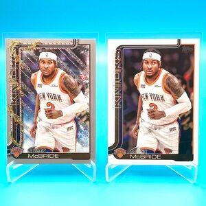 🔥Miles McBride Lot! 🔥Topps Holiday Grey Glitter + Flagship Insert! NY Knicks